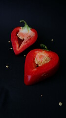 red pepper ON A BLACK BACKGROUND
