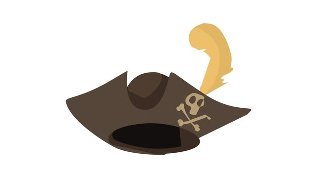Pirate hat icon animation best cartoon object on white background