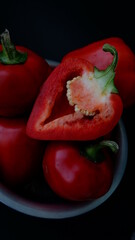 red pepper ON A BLACK BACKGROUND