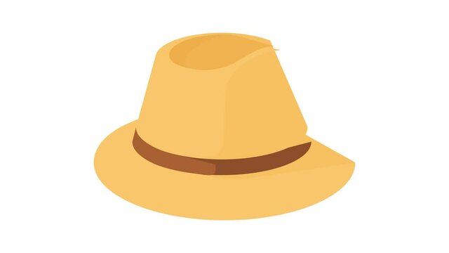 Fedora icon animation best cartoon object on white background