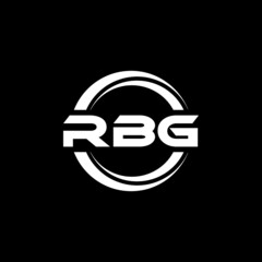 RBG letter logo design with black background in illustrator, vector logo modern alphabet font overlap style. calligraphy designs for logo, Poster, Invitation, etc.