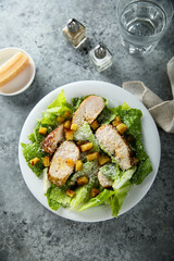 Homemade Caesar salad with chicken