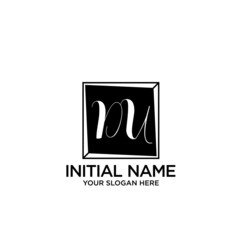 DU monogram logo template vector	