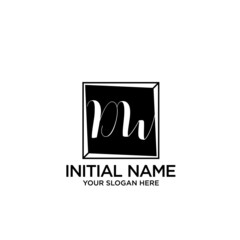 DW monogram logo template vector	