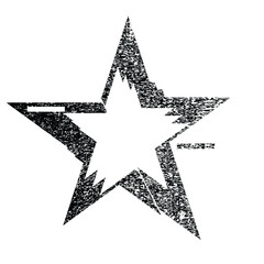 Glitch distorted geometric shape . Minimal art design . Noise destroyed star logo . Trendy defect error shapes . Glitched frame .Broken effect . Grunge texture . Distress object .vector 