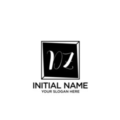 DZ monogram logo template vector	