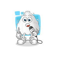onigiri tv reporter cartoon. cartoon mascot vector