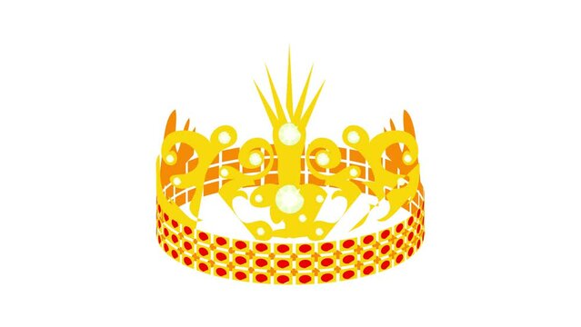 Crown of the Princess icon animation best cartoon object on white background