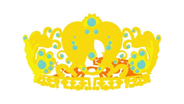 Crown of the Queen icon animation best cartoon object on white background