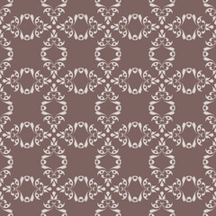 Fototapeta na wymiar Seamless decorative pattern on a brown background. Design for printing on textiles, wallpapers, background. The tiles can be combined with each other. 