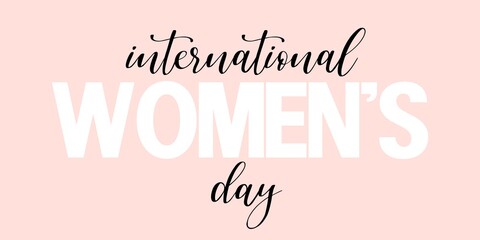 International Women's Day. March 8th. Independent Woman's Day. A template card with an inscription-congratulations. Vector