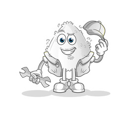 onigiri mechanic cartoon. cartoon mascot vector