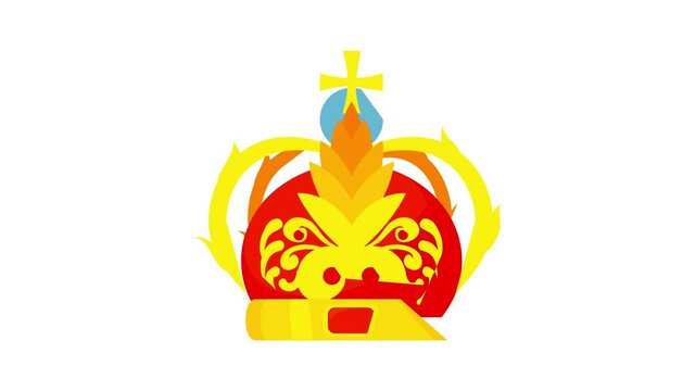 Crown icon animation best cartoon object on white background