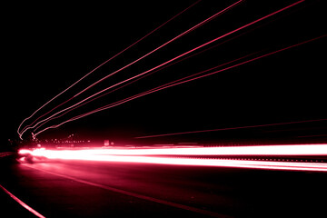 lights of cars with night. long exposure