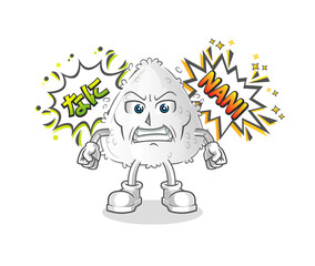 onigiri anime angry vector. cartoon character
