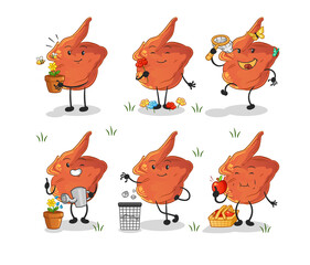 chicken wing save the earth group. cartoon mascot
