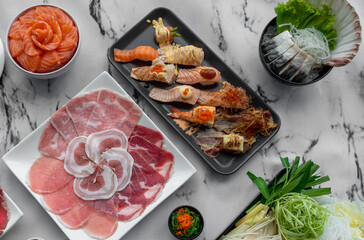 Sashimi and Sushi Mixed Dishes