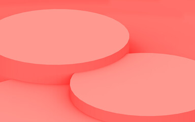 Abstract 3d pink color cylinder podium minimal studio background.