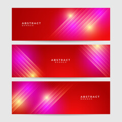 Fototapeta premium Technology global red wide banner design background