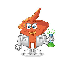 chicken wing scientist character. cartoon mascot vector