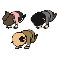 がっかりしている3人のサラリーマンのイラスト。