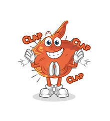 chicken wing applause illustration. character vector