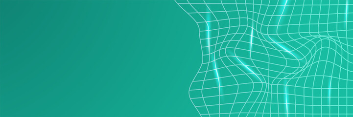 Technology global green wide banner design background