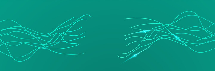 Technology global green wide banner design background