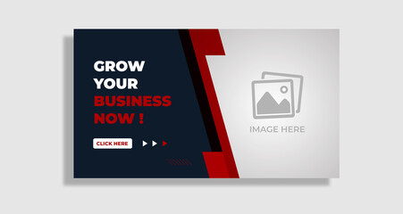 Corporate business marketing web banner or video thumbnail design template.  Youtube live stream video thumbnail for marketing agency | video thumbnail