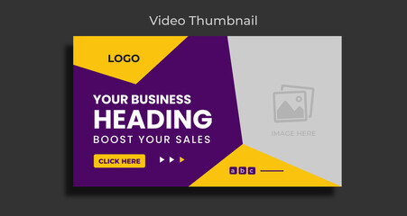 Digital marketing and corporate business  thumbnail and web banner template. Editable video thumbnail design for business. Customizable web banner template and thumbnail