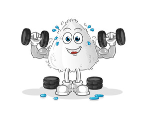 onigiri weight training illustration. character vector