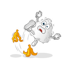 onigiri slipped on banana. cartoon mascot vector