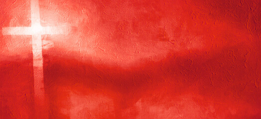 glow cross white warm red orange brush stroke textured canvas