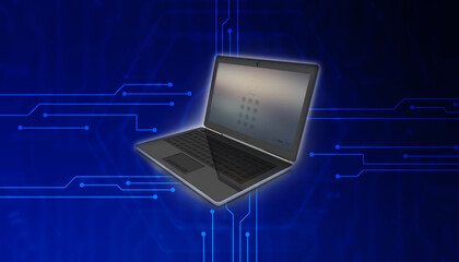 3d rendering new Laptop technology
    