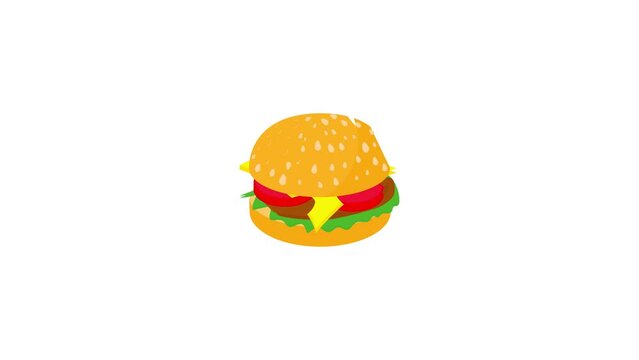 Hamburger icon animation best cartoon object on white background