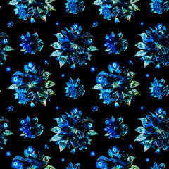 seamless pattern abstracts floral composition