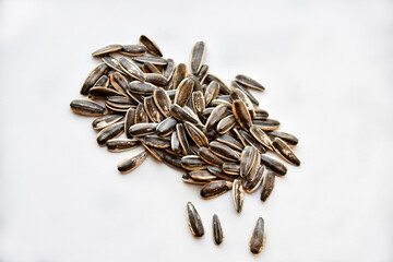 White and black striped sunflower seeds