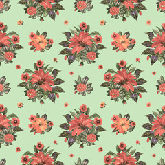 seamless pattern abstracts floral composition