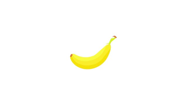 Banana icon animation best cartoon object on white background