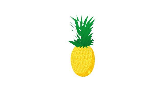 Pineapple icon animation best cartoon object on white background