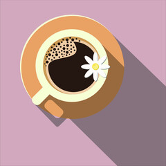 Vector illustration of coffee in a mug for a cheerful morning