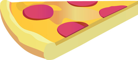 Slice of ham pizza vector icon
