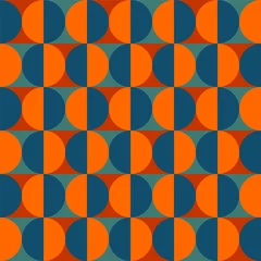 Bauhaus seamles pattern with round shapes