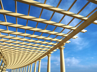 Romantic promenade pergola da Foz at the beach of Porto in Portugal
