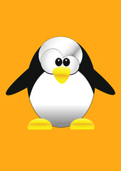 penguin with cream in hand