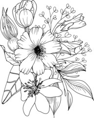 abstract, adult, anti stress, art, artistic, background, beautiful, beauty, black and white, blossom, botanical, botany, bouquet, bright, coloring book adult, coloring flower, coloring for kids, color