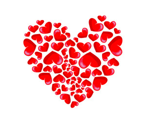 Big heart with small red hearts. Valentine's Day. Romance. vector illustration.