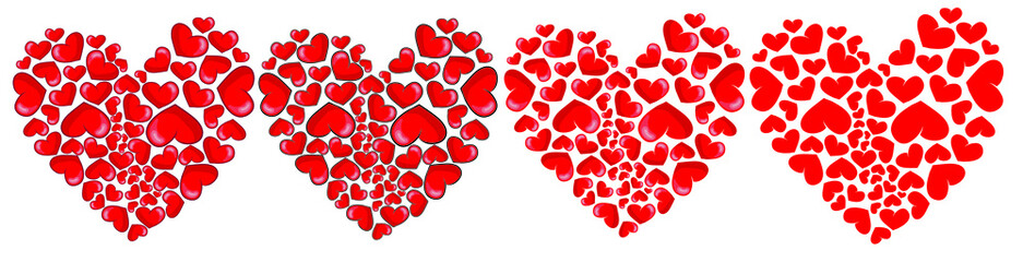 Big heart with small red hearts. Valentine's Day. Romance. vector illustration.