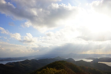 Fototapeta premium 日本 長崎県 対馬 烏帽子岳展望台