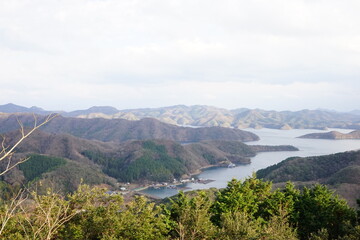 Fototapeta na wymiar 日本 長崎県 対馬 烏帽子岳展望台